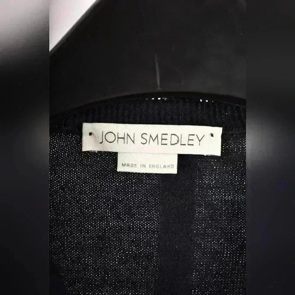 JOHN SMEDLEY Navy Fine Knit Merino Wool Crewneck  Sweater Vest Medium England - Picture 6 of 7